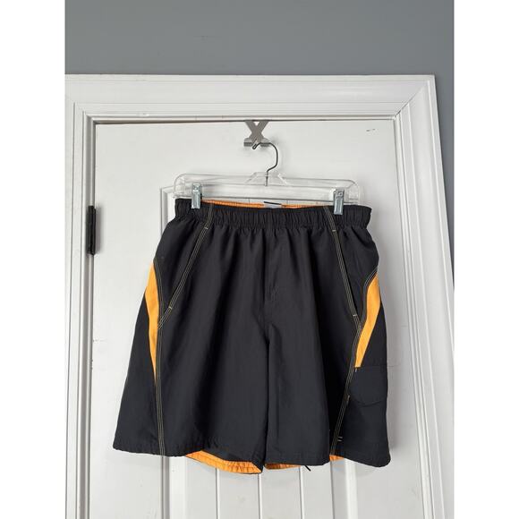 Nike Shorts Mens M Black Swim Core Velocity Volley Lined Shorts Cargo Pocket - Picture 1 of 4
